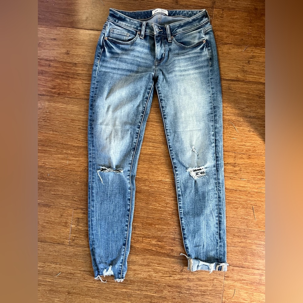 BKE Medium Blue Ripped Skinny Jeans